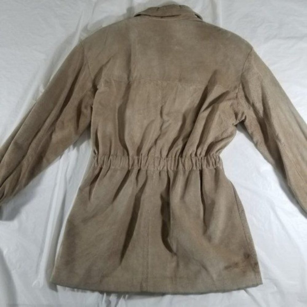 Danier Vintage Ruched Waist Tan Leather Jacket - Picture 2 of 6